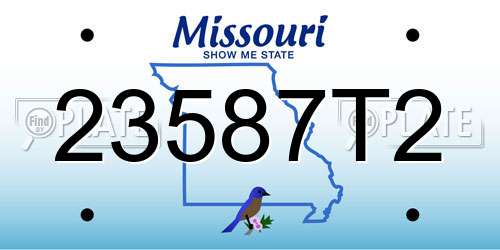 23587T2 Missouri License Plate