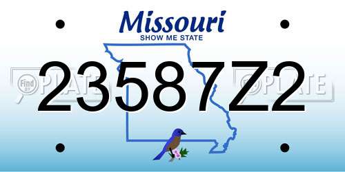 23587Z2 Missouri License Plate