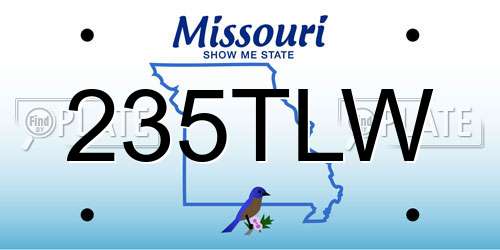 235TLW Missouri License Plate