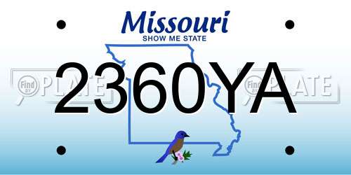 2360YA Missouri License Plate