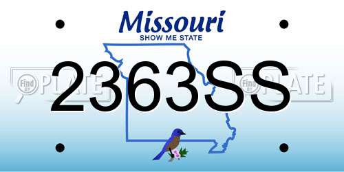 2363SS Missouri License Plate