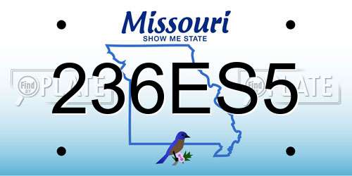 236ES5 Missouri License Plate
