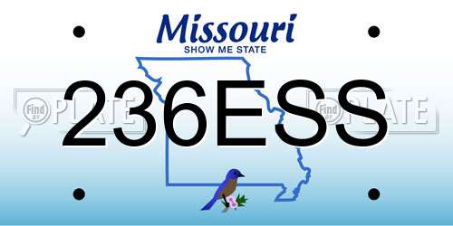 236ESS Missouri License Plate