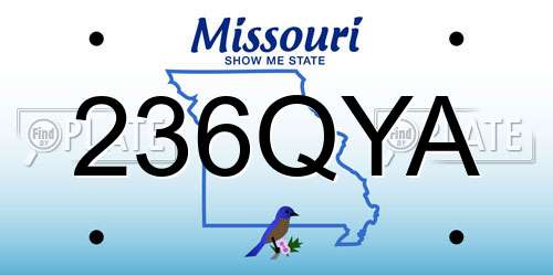 236QYA Missouri License Plate