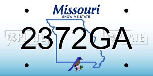 2372GA Missouri License Plate