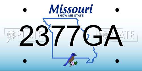 2377GA Missouri License Plate