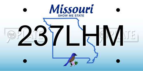 237LHM Missouri License Plate