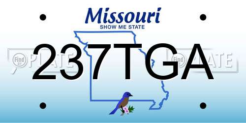 237TGA Missouri License Plate