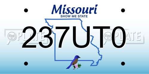 237UT0 Missouri License Plate