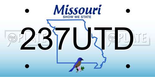237UTD Missouri License Plate