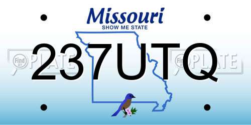 237UTQ Missouri License Plate