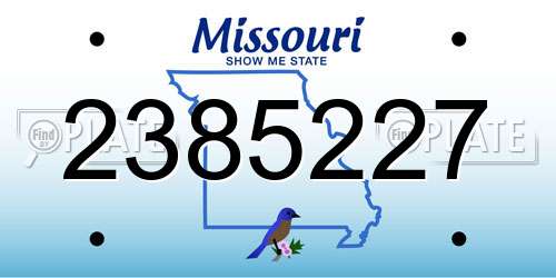 2385227 Missouri License Plate