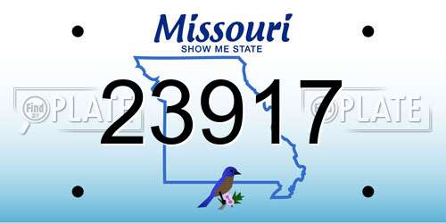 23917 Missouri License Plate