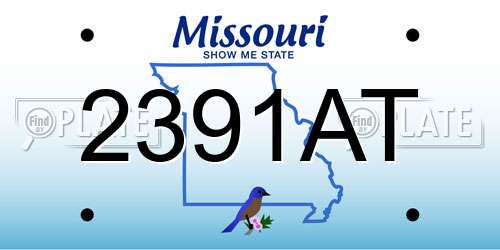 2391AT Missouri License Plate