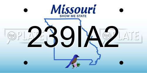 239IA2 Missouri License Plate