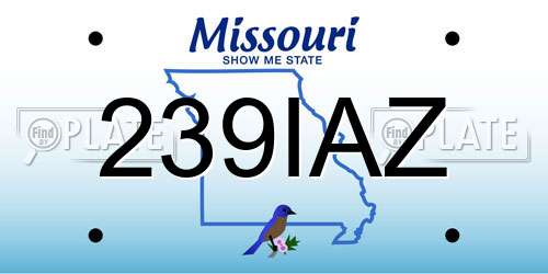239IAZ Missouri License Plate