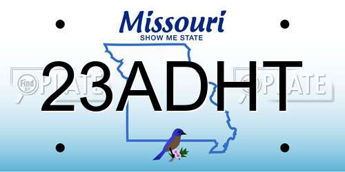 23ADHT Missouri License Plate