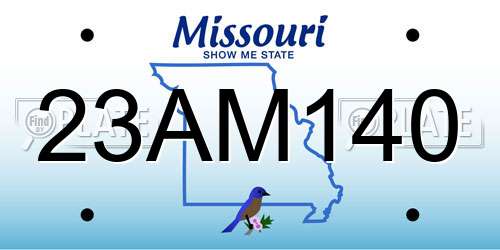 23AM140 Missouri License Plate