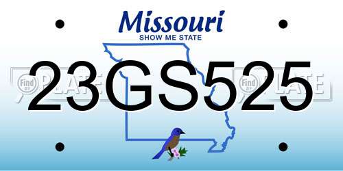 23GS525 Missouri License Plate
