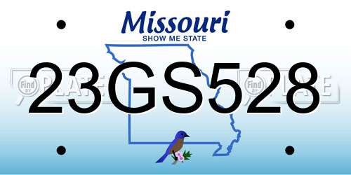 23GS528 Missouri License Plate