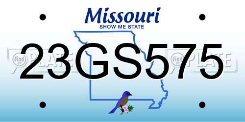 23GS575 Missouri License Plate