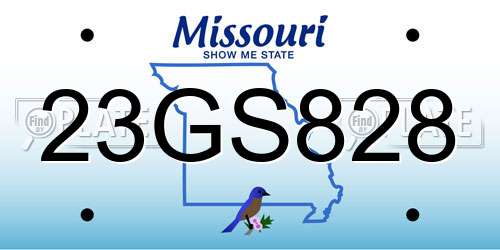 23GS828 Missouri License Plate
