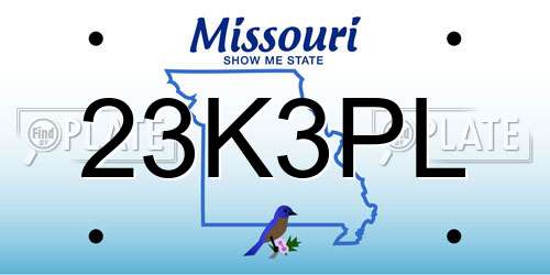 23K3PL Missouri License Plate