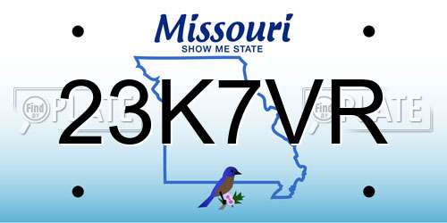 23K7VR Missouri License Plate