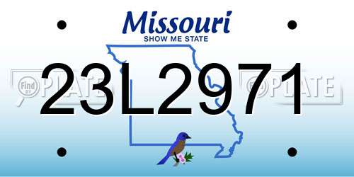 23L2971 Missouri License Plate