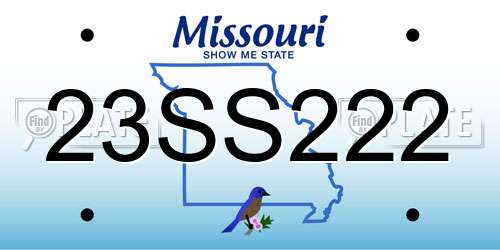 23SS222 Missouri License Plate