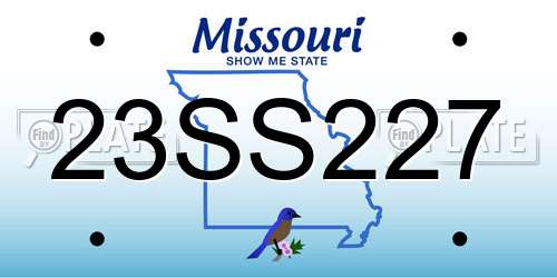 23SS227 Missouri License Plate