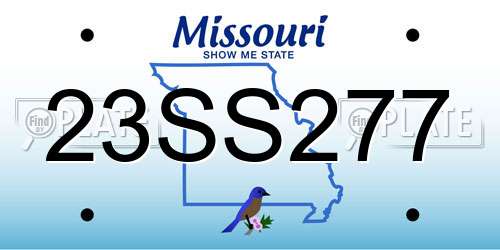 23SS277 Missouri License Plate