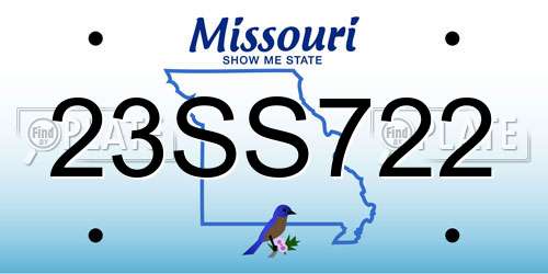 23SS722 Missouri License Plate
