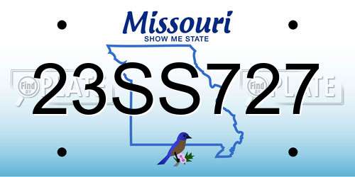 23SS727 Missouri License Plate