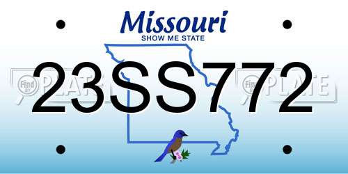 23SS772 Missouri License Plate