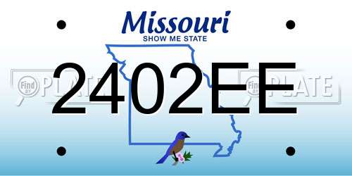 2402EE Missouri License Plate