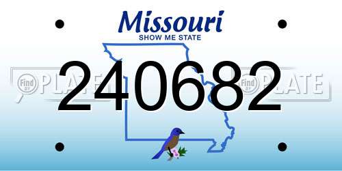 240682 Missouri License Plate