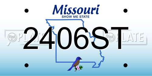 2406ST Missouri License Plate