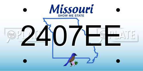 2407EE Missouri License Plate