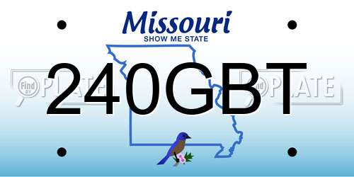 240GBT Missouri License Plate