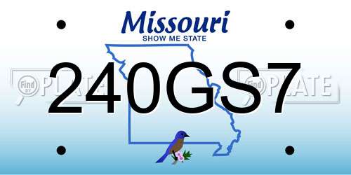 240GS7 Missouri License Plate