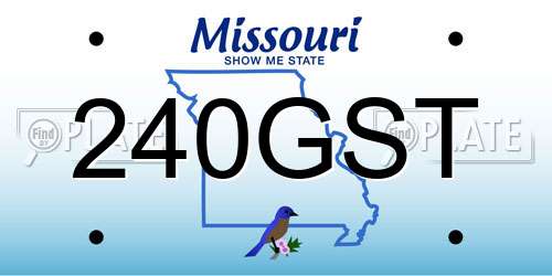 240GST Missouri License Plate