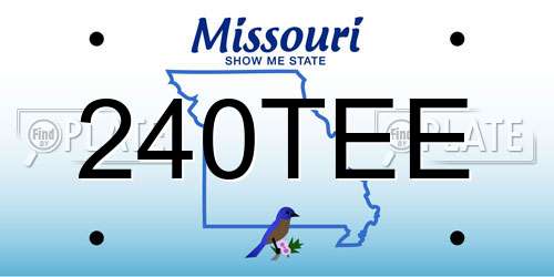240TEE Missouri License Plate