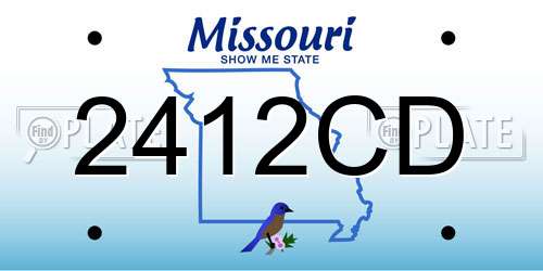 2412CD Missouri License Plate