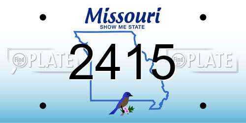 2415 Missouri License Plate