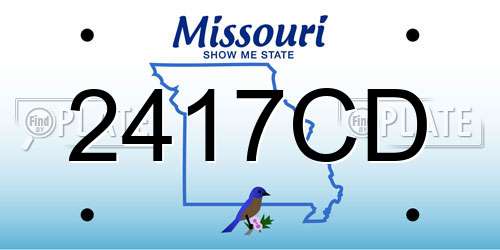 2417CD Missouri License Plate
