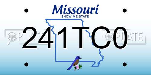 241TC0 Missouri License Plate
