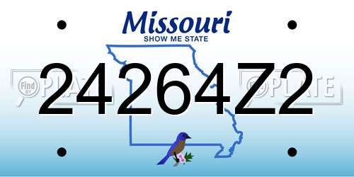 24264Z2 Missouri License Plate