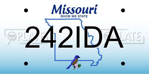 242IDA Missouri License Plate