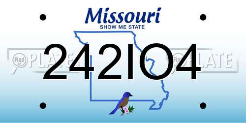 242IO4 Missouri License Plate